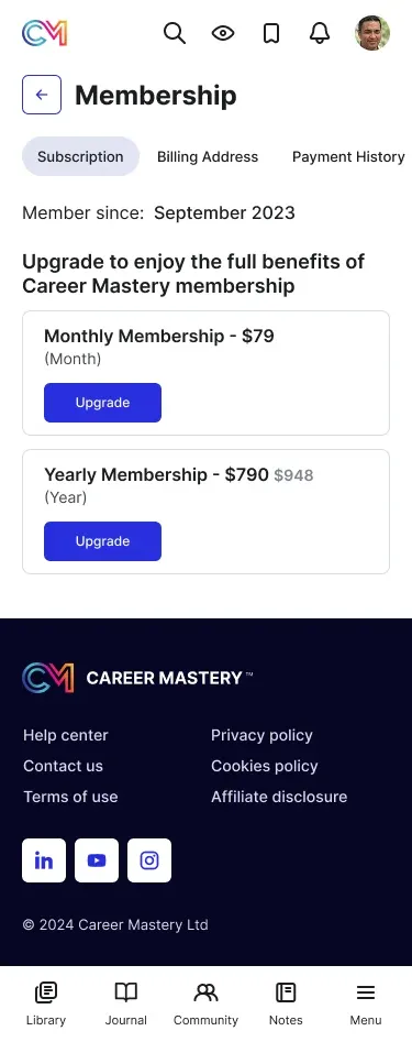 Free plan and upgrade on a phone