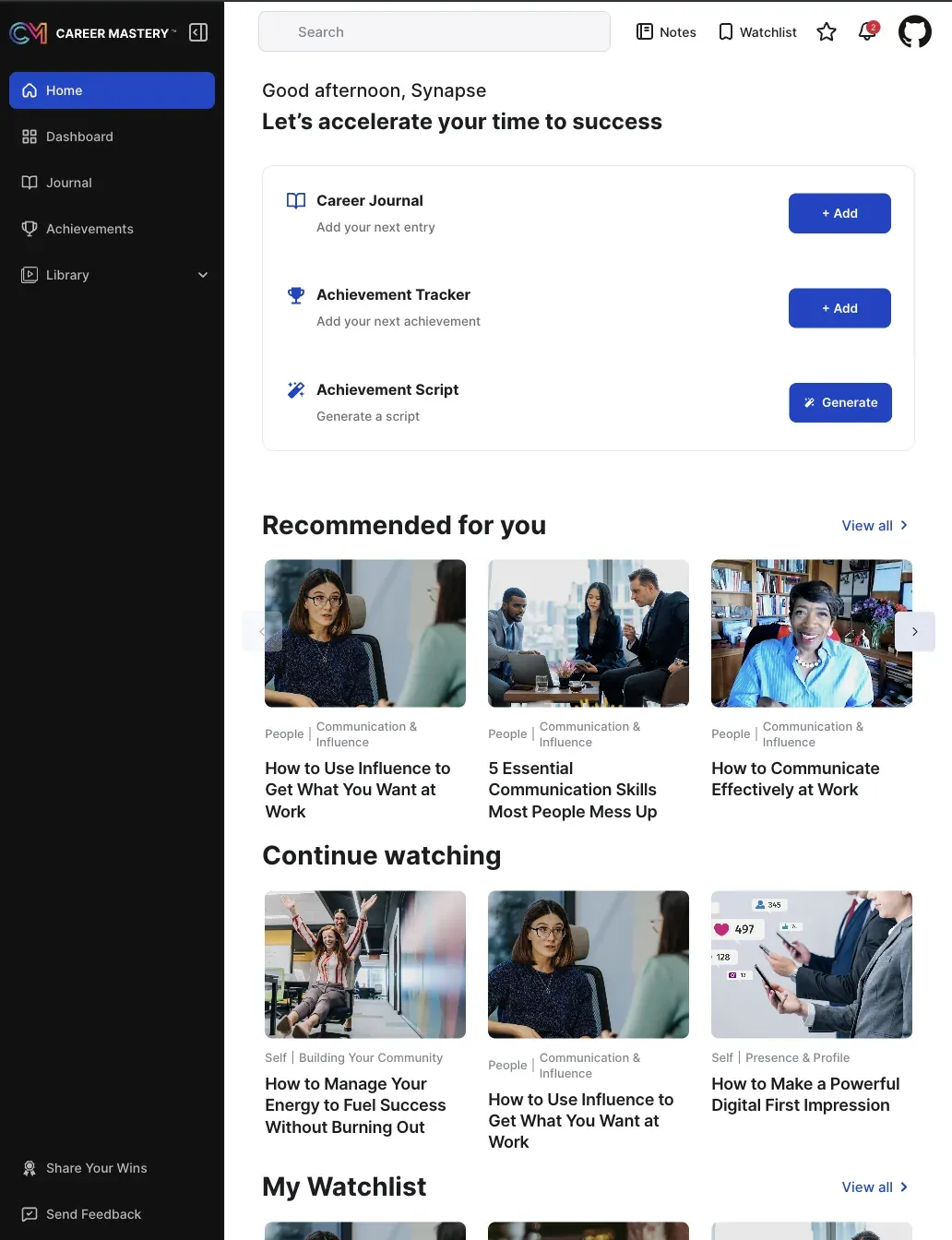 Home with tools and recommendations on a tablet