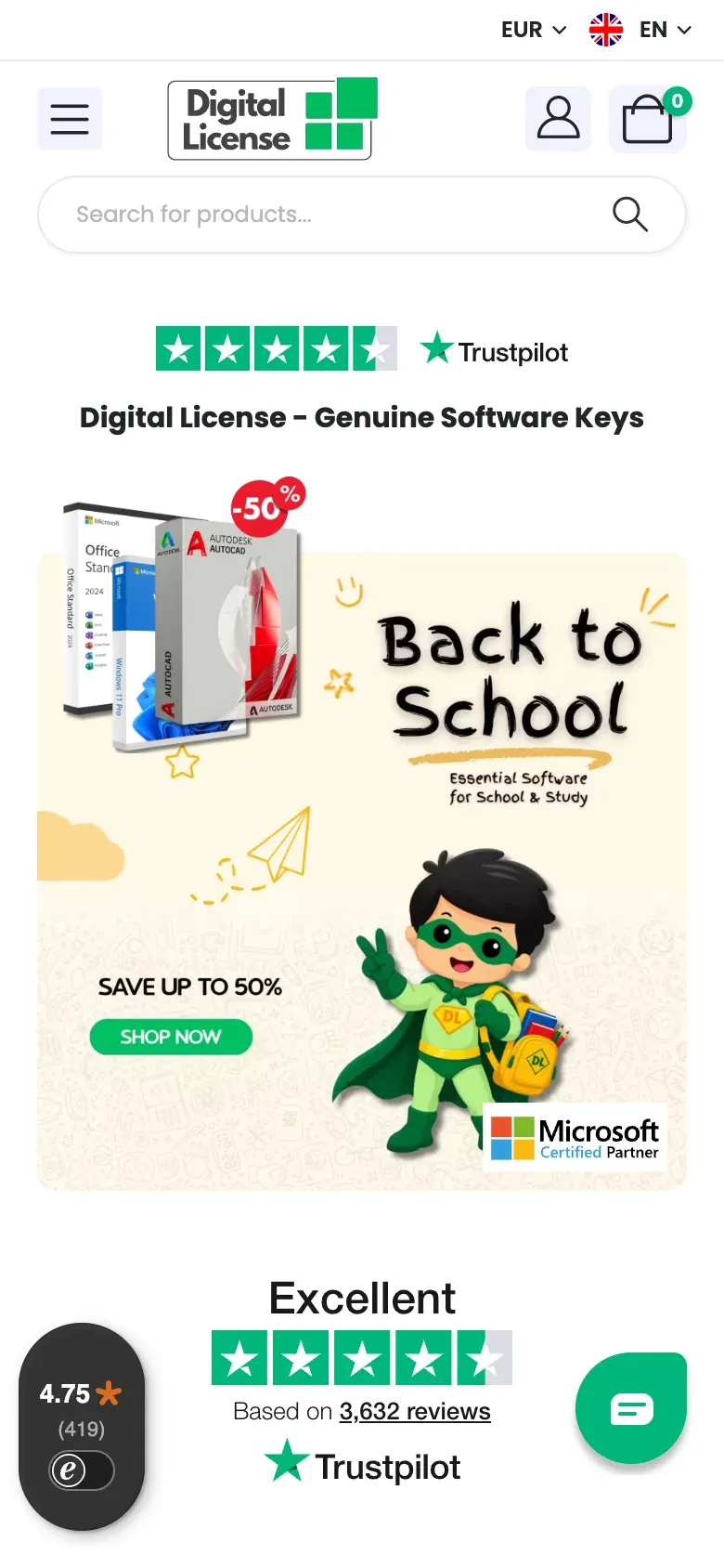 Home page on a phone