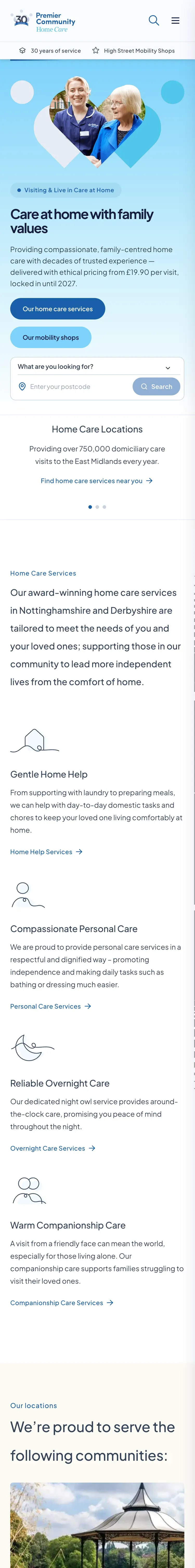 Home page on a phone